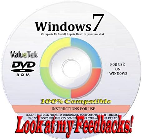Windows 7 ANY Version 32 and 64 Bit Home Basic, Home Premium, Professional, or Ultimate, Repair, Recovery, Restore, Re Install, Reinstall Fix Boot Disk DVD (DVD-ROM)DVD [Lastet Version 2015-2016]