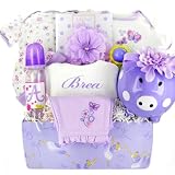 Pretty in Purple Gift Basket for PREEMIE Girls - Great Shower or Easter Gift Idea for Newborns