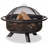 UniFlame Corporation WAD1009SP Outdoor Wood Burning Fire Pit With Spark Guard