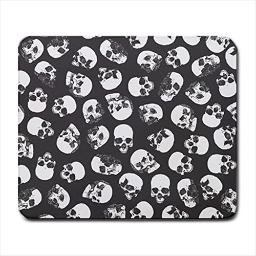 Black Skull Stamp Pattern Wrist Rest Large Mousepad