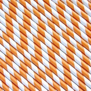 Paper Drink Straws Orange 150ct