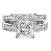 PRINCESS SHAPE DIAMOND RING SET 2.48 E VS2