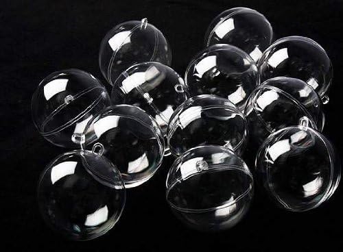 Clear Plastic Acrylic Fillable Ball Ornament, Pack of 12, 60mm