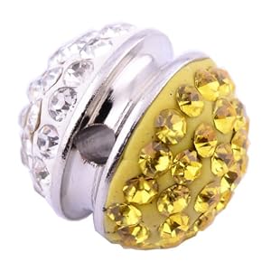 Kadima Swarovski Elements ,Disco Ball ,Shamballa Ball , Lots of 12pcs 12MM Shamballa Inspired Pave Crystals Alloy Ball - Crystal/Citrine