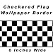 Checkered Flag Cars Nascar Wallpaper Border-6 Inch (black Edge)