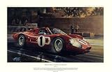 "Ford GT 40 At Le Mans 1967" Vintage Racing Print