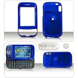 PCMICROSTORE Brand HTC Wing Herald P4350 PDA Smartphone Premium Solid Dark Blue Snap-On Crystal Case Cover with Removable Belt Clip