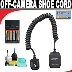 Off Camera Shoe Cord For The Canon Digital EOS T1i, XSI, XS, XTI, XT, 50D, 40D, 30D, 20D, 10D, 5D, G10, G9, G7 Digital SLR Cameras Which Have Any Of These (580EX I & II, 430EX I & II, 270EX, 220EX) Canon Speedlite Flashes