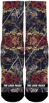 The Loud Packs Mens Graphic Custom KD Socks Floral Medium Multicoloured