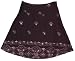 Apparel : Border Print Skirt/embroidered border/chocolate brn and pink