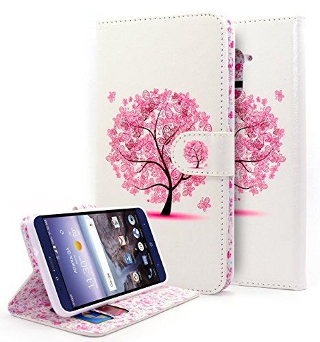 ZTE Max Duo LTE Case, ZTE Imperial Max Case, NageBee - Premium PU Leather Flip Fold Wallet Pouch Case (Wallet Butterfly Tree)
