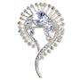 Vintage Golden Clear Crystal Heart Featheres Brooch Gifts