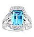 18k White Gold or Yellow Gold Blue Topaz and Diamond Ring (H/SI2, 1/3 ct. tw.)