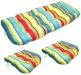 3-Piece Wicker Furniture Cushion Set - Seaside Caribbean