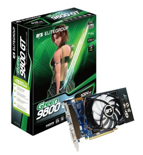 ECS nVidia GeForce 9800GT 1 GB DDR3 VGA/DVI/HDMI PCI-Express Video Card NR9800GTE-1GQU-F