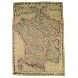 France Map Cavallini Papers Decorative Wrap, Paper,Poster, 20 by 28 inches