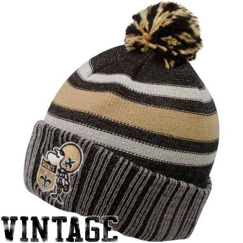 NFL Men's Classics Cuffed Pom Knit Hat - KD97Z (New Orleans Saints, One Size Fits All)
