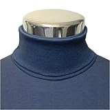 Mens Cotton Navy Polo Neck Sweater