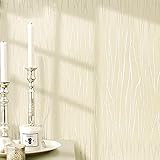 Soomj ストライプ現代のファッションの壁紙3D 屋内 ベッドルーム装飾 53cm×10m (米黄)