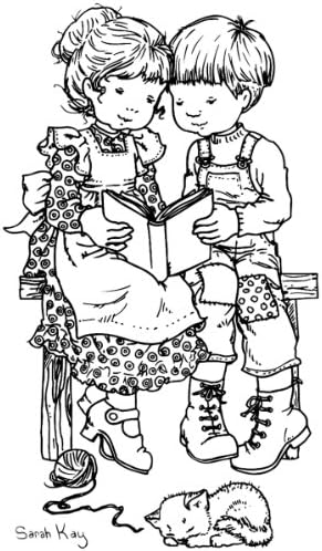 Stampavie Sarah Kay Clear Stamp-Quiet Moments 3-1/2"