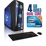 CybertronPC X-Cruiser 2 CINN11202SBL, Black, Intel Core i3 Dual-Core (2.93G ....
