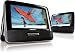 Philips PET7402D/05 Dual 7-inch Screen Portable DVD Player with Car Mounting Pouch - Black
