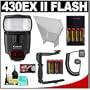 Canon 430EX II Speedlite Flash + 8 Batteries & Charger + Bounce Reflector + Cord + Stroboframe 350 Bracket for Canon EOS 7D, 5D, 60D, 50D, Rebel T3, T3i, T2i, T1i, XS Digital SLR Cameras