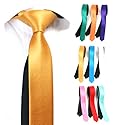 niki-orange® Slim Tie 2way, schmale Krawatte, Krawatten in 9 verschiedenen Farben, zweifarbig, beidseitig Tragbar