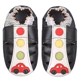 Momo Baby Soft Sole Baby Sandal Shoes - Traffic Black