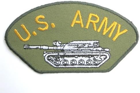 US ARMY Tank Military Iron On Sew On Embroidered Patch 3.9"9.8cm x 2"/5.1cm BY MNC SHOP