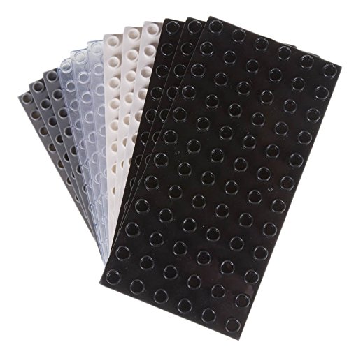 Premium Big Briks Black, White, Clear, and Gray Baseplate Set - 12 Pack - Compatible with All Major Large Size Brands - Large Pegs