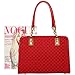 FASH Glossy Patterned Dual Chain and Leatherette Top handles Shoulder and Cross-Body Handbag
