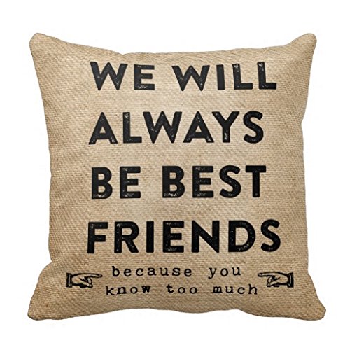 p[afdkeifd Burlap Best Friends Forever Funny Throw Pillow Case