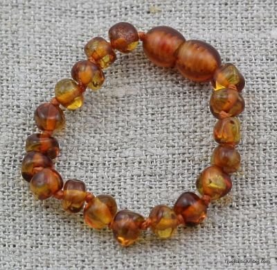 Baltic Amber Baby Teething Bracelet - Honey Amber