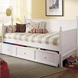 Daybed Only Fashion Bed Group Casey Wood Daybed in Off-White Finish with Optional Trundle