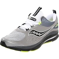 Saucony Men's Grid Profile Running Shoe,Grey/Black/Citron,12.5 M US