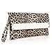 BMC Womens Ultra Thin Faux Leather Mixed Design Animal Print Clutch Handbag