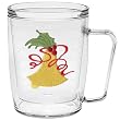 Whimsical Christmas Bell 18 oz Insulated Coffee Mug, Clear