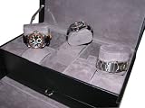 Leather Watch Display Storage Box Chest Case For 10 Watches with Built-in Repair Band Link Sizing Toolkit