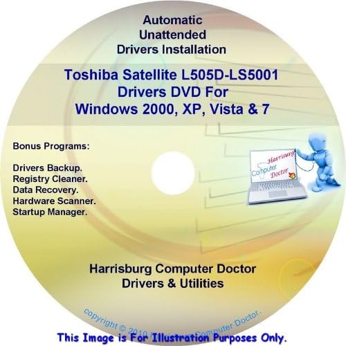 Toshiba Satellite L505D-LS5001 Drivers DVD Disc for Windows XP, Vista, 7 & 8