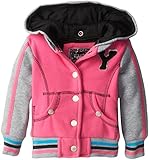 YMI Baby Girls' Fleece Varsity Jacket with Hood