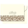 Baroque Flat-Panel Thank-You Card Set 50-pk. - Brown