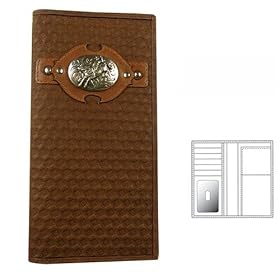 Bull Rider Classic Tooled Leather Wallet -Checkbook cover by Western Style Wallets