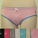 Women's Cotton Assorted Solid Colors 'I Love You' Embroidered Panties 12-Pack (Wholesale Pricing)