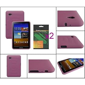 iShoppingdeals - Pink Soft Skin Case + Anti Glare Screen Protector/Film for Samsung Galaxy Tab 7.0 Plus 16GB 32GB WiFi