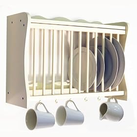 CHESHUNT - Wall Mounted Kitchen Plate / Storage Rack - Buttermilk