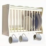 CHESHUNT - Wall Mounted Kitchen Plate / Storage Rack - Buttermilk