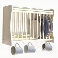 CHESHUNT - Wall Mounted Kitchen Plate / Storage Rack - Buttermilk