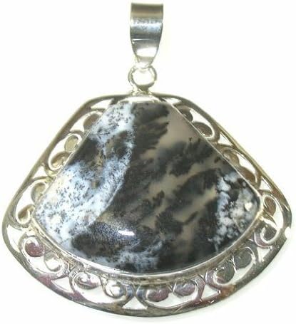 Dendrite Opal &amp; Sterling Silver Freeform Pendant