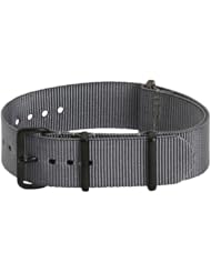 20mm Premium Classic PVD Nylon Solid Grey - Easily Interchangeable Replacement Military Watch Strap / Band - Fits All Watches!!!
